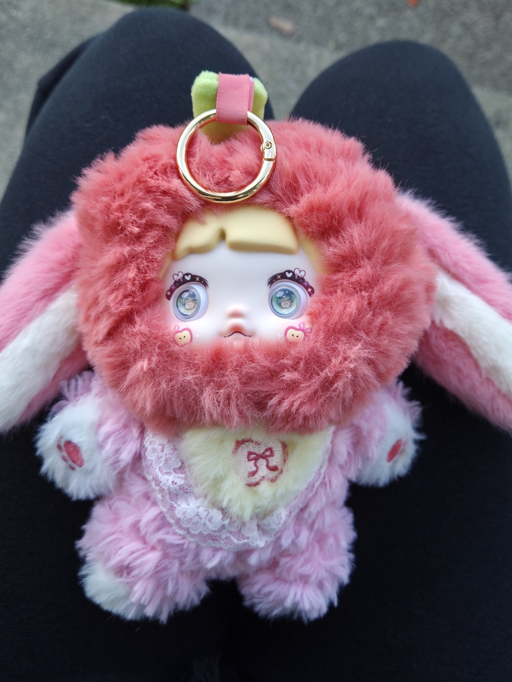 Pink Plush Apple Nommi Interesting Fruits Series Keychain Pop Mart